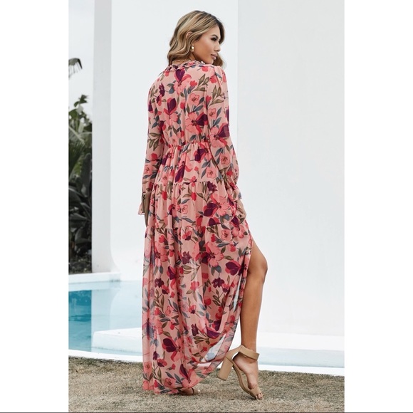 Floral Frill Trim Tiered Maxi Dress - Picture 2 of 4